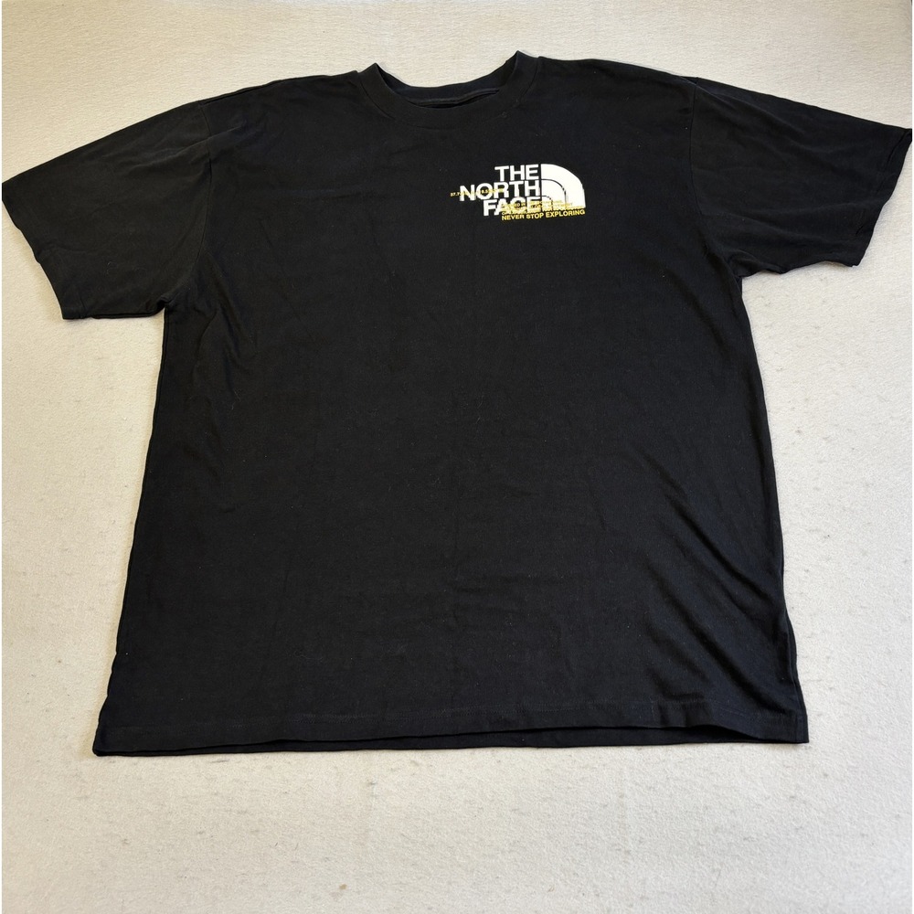 The North Face Graphic Shirt Mens XL Black Coordinates Logo Tee Casual Outdoors